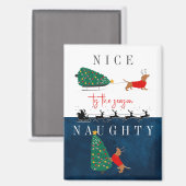 Dackel Weihnachten Hund Red Sweater Nice & Naughty Magnet (Vorderseite/Rückseite)