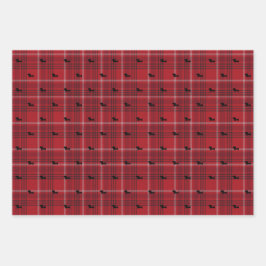 Dackel Weihnachten Karierte Geschenkpackpapier Geschenkpapier Set