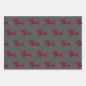 Dackel Weihnachten Karierte Geschenkpackpapier Geschenkpapier Set (Vorderseite 3)
