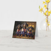 Dackel Weihnachten Karte (Gelbe Blume)