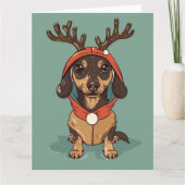 Dackel Weihnachten Karte (Vorderseite)