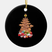 Dackel Weihnachten Keramik Ornament (Vorne)