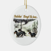 Dackel Weihnachten Keramikornament (Rechts)