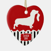 Dackel Weihnachten Keramikornament (Rechts)