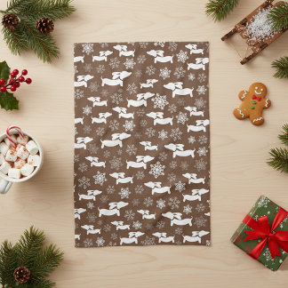 Dackel Weihnachten Koch Geschenk Brown Geschirrtuch