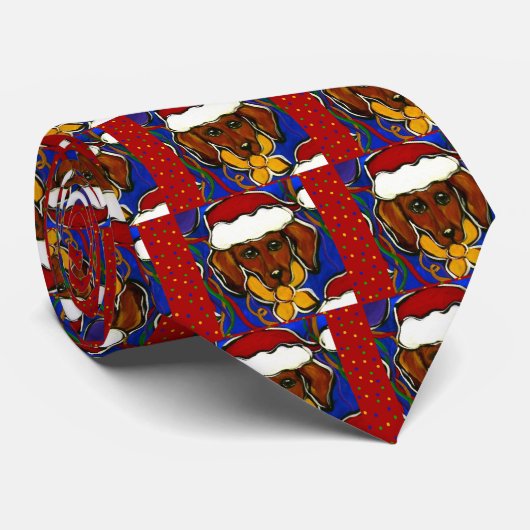 Dackel Weihnachten Krawatte (Gerollt)