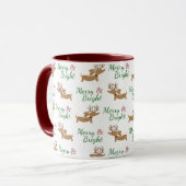 Dackel Weihnachten Merry & Bright Dackel Hund Tasse (Vorderseite Links)