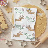 Dackel Weihnachten Merry & Bright Geschirr Handtuc Geschirrtuch