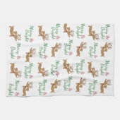 Dackel Weihnachten Merry & Bright Geschirr Handtuc Geschirrtuch (Horizontal)