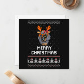 Dackel Weihnachten Mitteilungskarte (Vorderseite/Rückseite Beispiel)