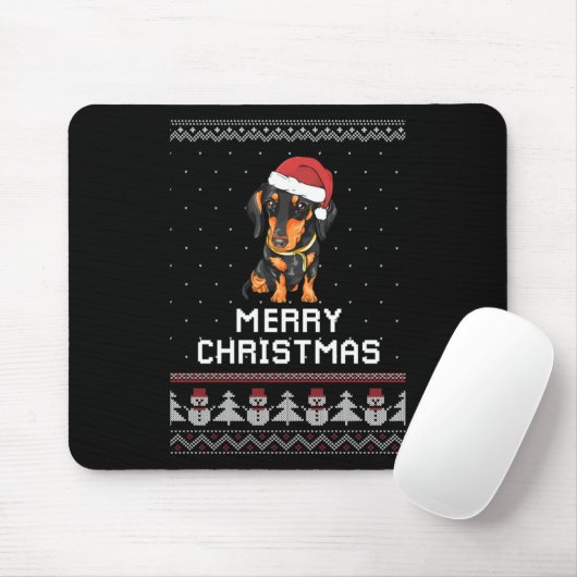 Dackel Weihnachten Mousepad (Mit Mouse)