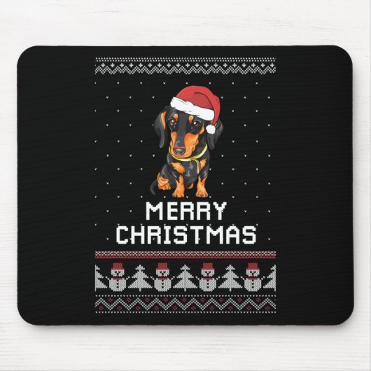 Dackel Weihnachten Mousepad (Vorne)