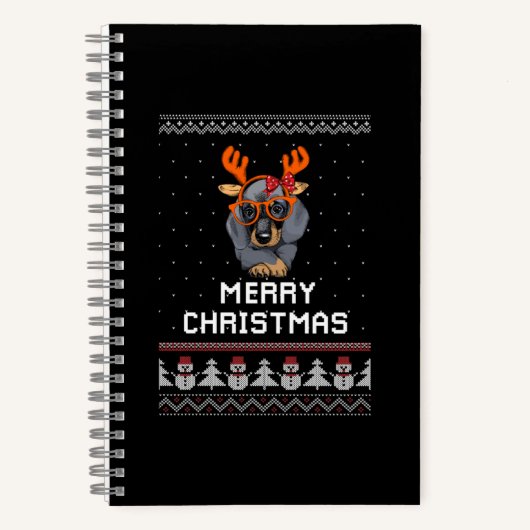 Dackel Weihnachten Notizblock (Vorderseite)