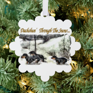Dackel Weihnachten Ornament Karte