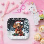 Dackel Weihnachten Pappteller (Party)