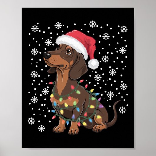 Dackel Weihnachten Poster (Vorne)