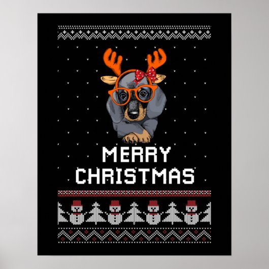 Dackel Weihnachten Poster (Vorne)