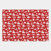 Dackel Weihnachten Rot und Schwarz Geschenkpapier Set (Vorderseite 3)