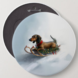 Dackel Weihnachten Schnee Winter Button