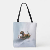 Dackel Weihnachten Schnee Winter Tasche (Rückseite)