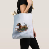 Dackel Weihnachten Schnee Winter Tasche (Von Nahem)
