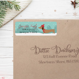 Dackel Weihnachten Schneezeit Rücksendeadressen-Au