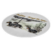 Dackel Weihnachten Schneidebrett (Ecke)