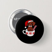Dackel Weihnachten Schnurrbart Kaffee Tasse Classi Button (Vorne & Hinten)