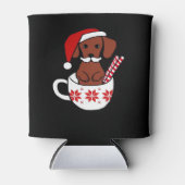 Dackel Weihnachten Schnurrbart Kaffee Tasse Classi Dosenkühler (Vorderseite)