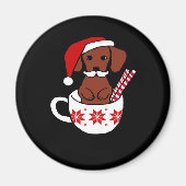 Dackel Weihnachten Schnurrbart Kaffee Tasse Classi Magnet (Vorne)