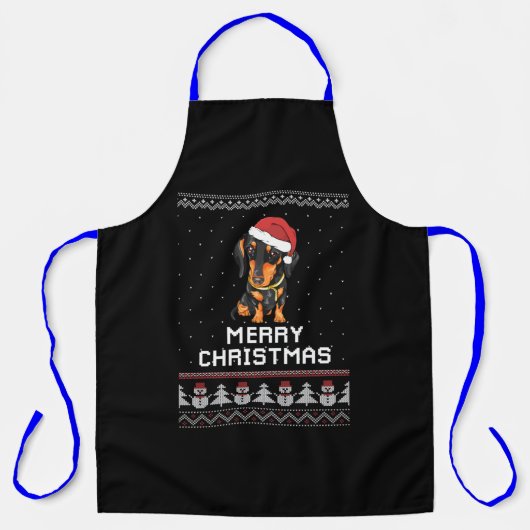 Dackel Weihnachten Schürze (Vorderseite)