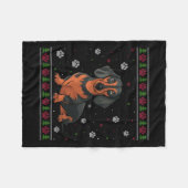 Dackel Weihnachten Sweater Xmas Haustier Hund Lo Fleecedecke (Vorderseite (Horizontal))