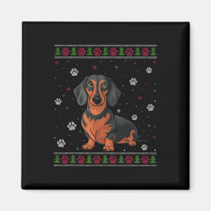 Dackel Weihnachten Sweater Xmas Haustier Hund Lo Magnet