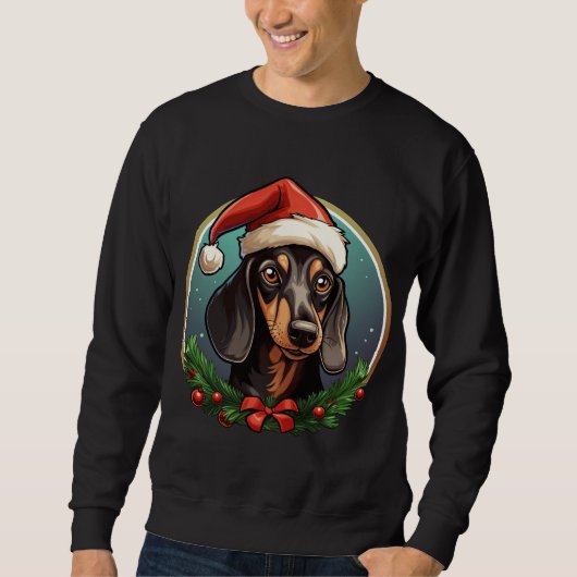 Dackel Weihnachten Sweatshirt (Vorderseite)
