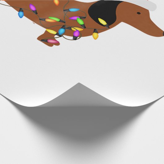 Dackel Weihnachten Weihnachten Weihnachtsbaum Lich Geschenkpapier (Ecke)