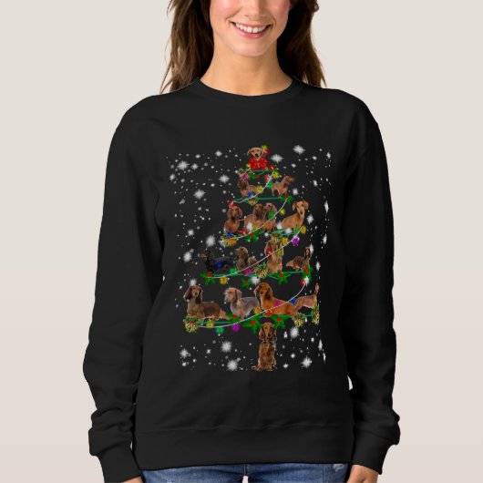 Dackel Weihnachten Weihnachtsfeiertage Sweatshirt (Vorderseite)