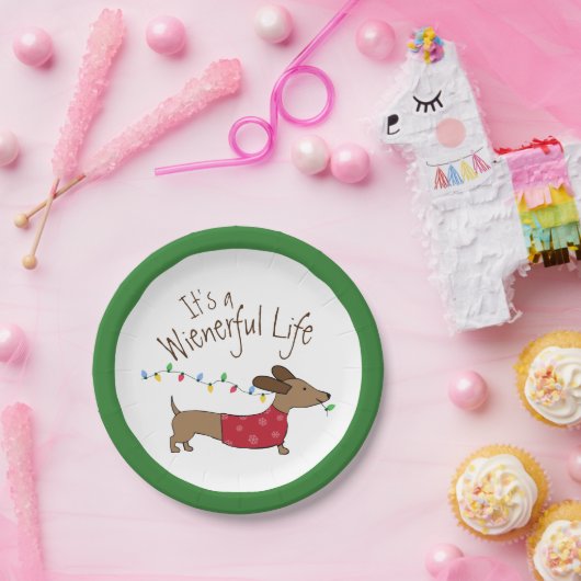 Dackel Weihnachts Dessert Disposable Teller (Party)