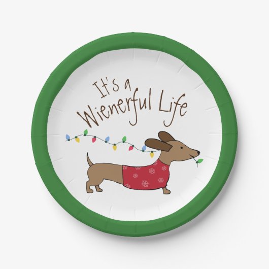 Dackel Weihnachts Dessert Disposable Teller (Vorderseite)