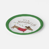 Dackel Weihnachts Dessert Disposable Teller (Schrägansicht)