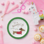 Dackel Weihnachts Dessert Disposable Teller (Party)