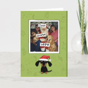 Dackel Weihnachts-Hund Fotovorlage Urlaub Feiertagskarte