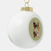 Dackel Weihnachts-Hund Mama Lover Xmas Geschenk Keramik Kugel-Ornament (Links)