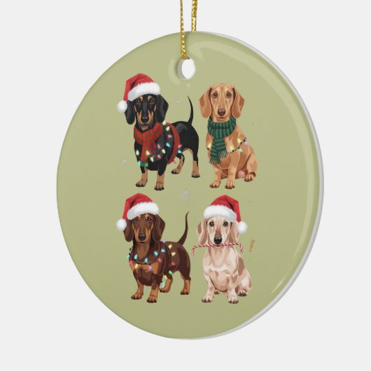 Dackel Weihnachts-Hund Mama Lover Xmas Geschenk Keramik Ornament (Links)