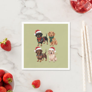 Dackel Weihnachts-Hund Mama Lover Xmas Geschenk Serviette