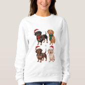 Dackel Weihnachts-Hund Mama Lover Xmas Geschenk Sweatshirt (Vorderseite)
