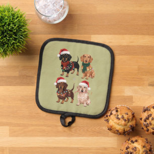 Dackel Weihnachts-Hund Mama Lover Xmas Geschenk Topflappen