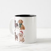 Dackel Weihnachts-Hund Mama Lover Xmas Geschenk Zweifarbige Tasse (Vorderseite Links)