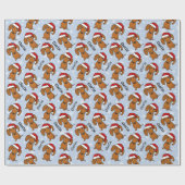 Dackel Weihnachts-Individuelle Name Niedliche Dack Geschenkpapier (Flach)