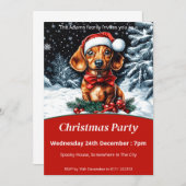 Dackel Weihnachts-Party Einladung (Vorne/Hinten)