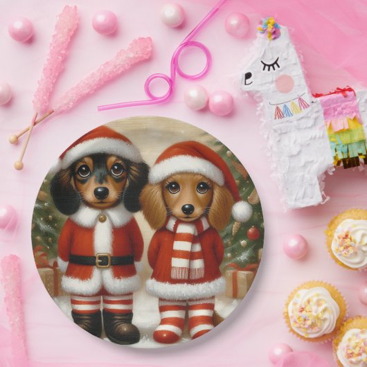 Dackel Weihnachts-Party Teller (Party)